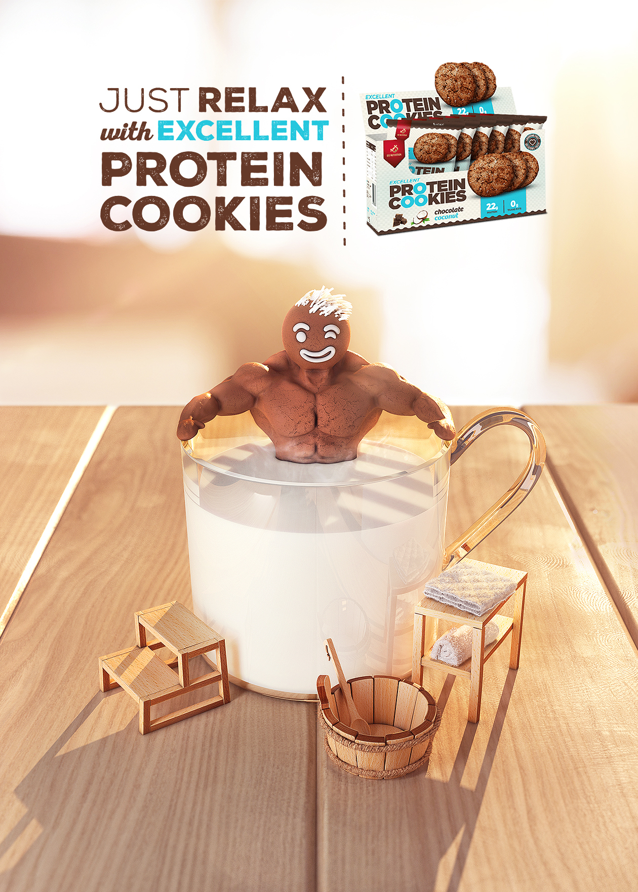 protein cookies 3D graphics