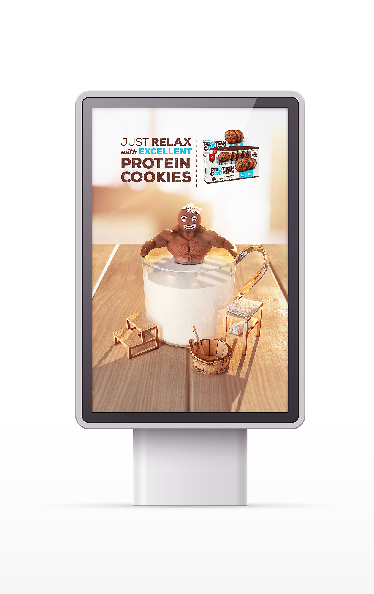 protein cookies 3D graphics