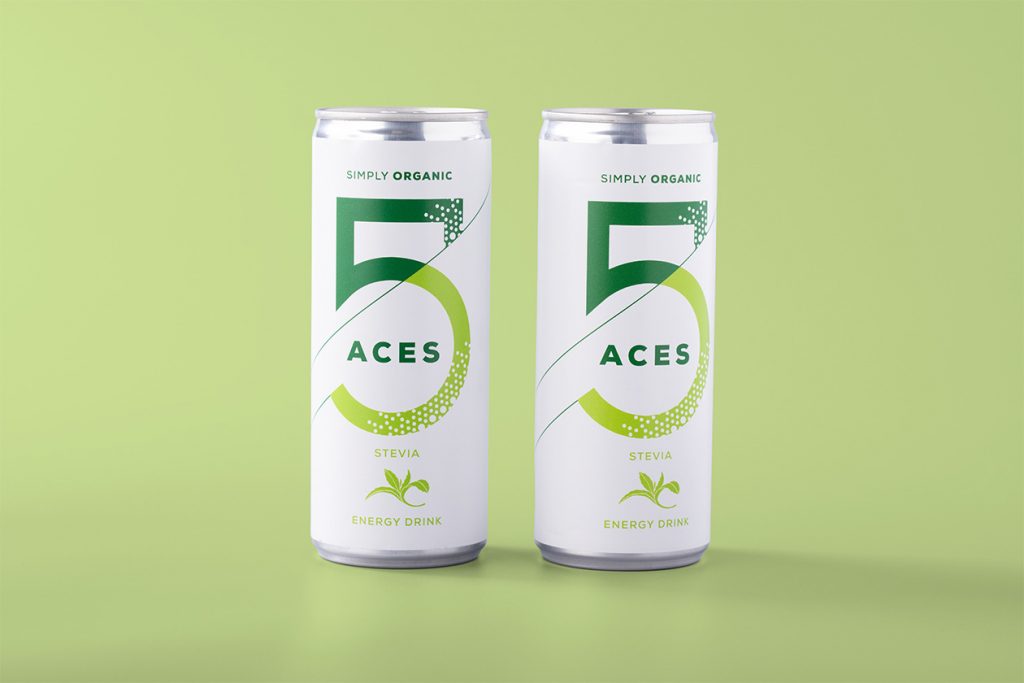 Organic carbonated drink, sweetened by stevia and our packaging design