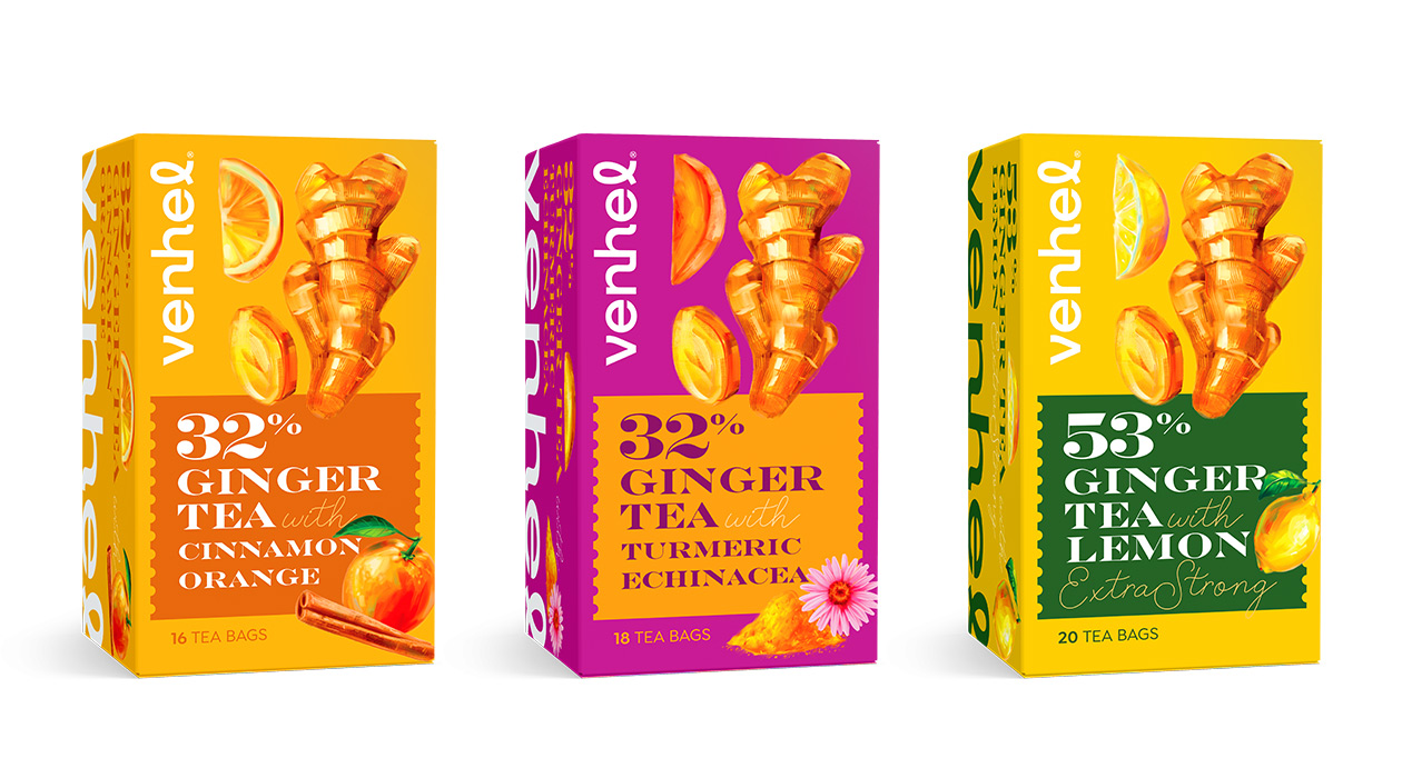 venhel tea packaging ginger