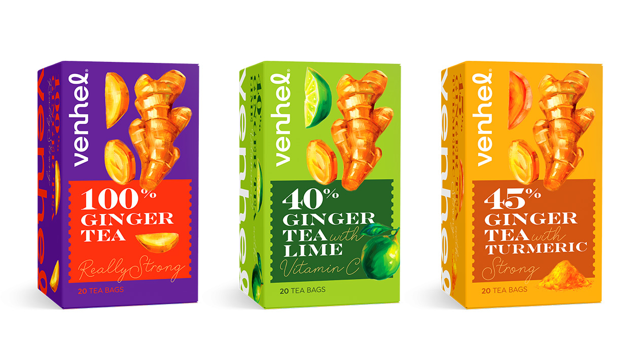 venhel tea packaging ginger