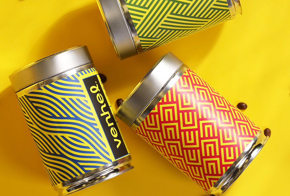 packaging venhel coffee yellow can intro