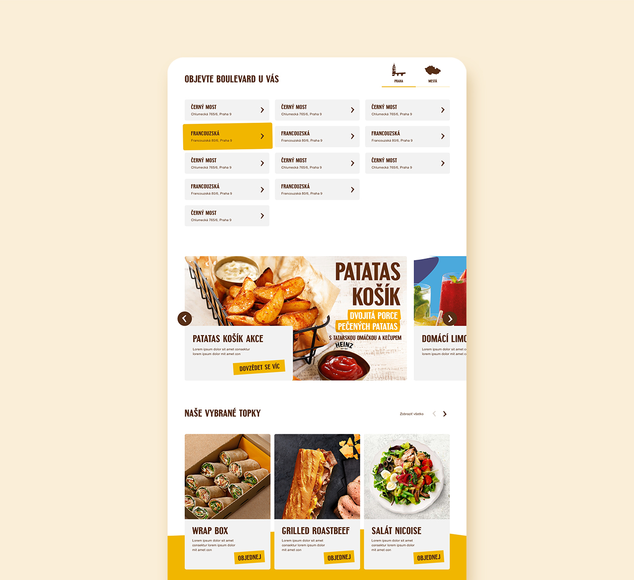 bageterie boulevard food delivery app design ui ux