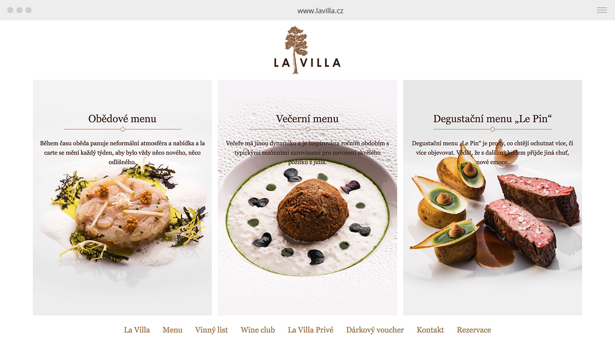 la villa restaurant webdesign