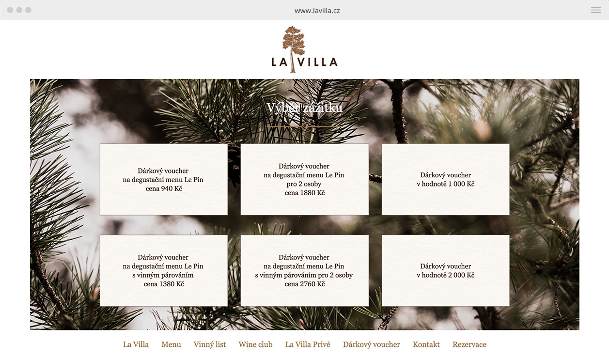 la villa restaurant webdesign