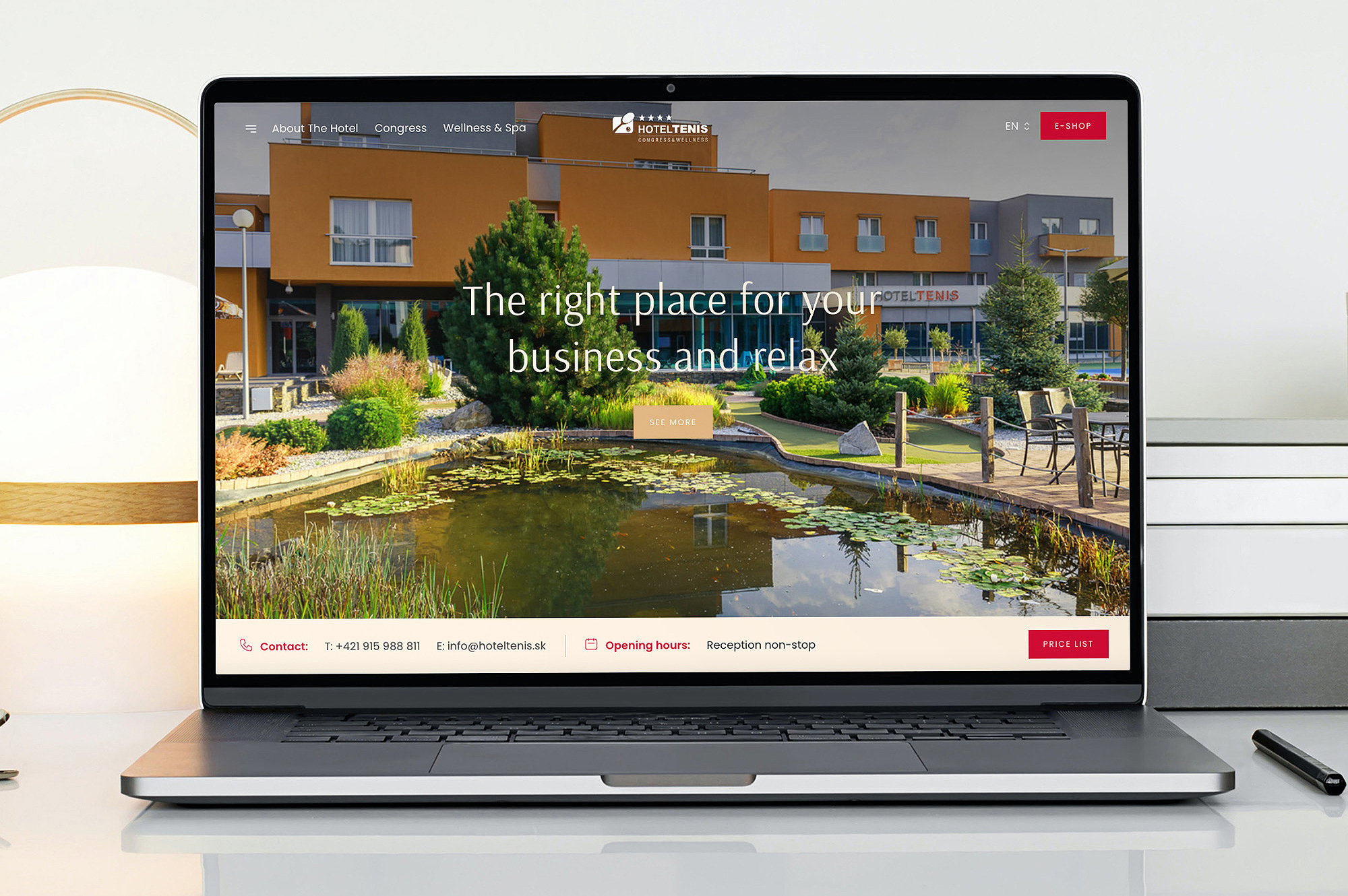 Hotel Tenis Web cms design