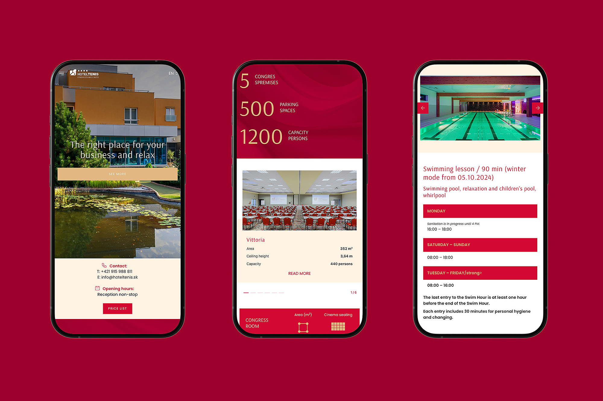 Hotel Tenis Web cms design