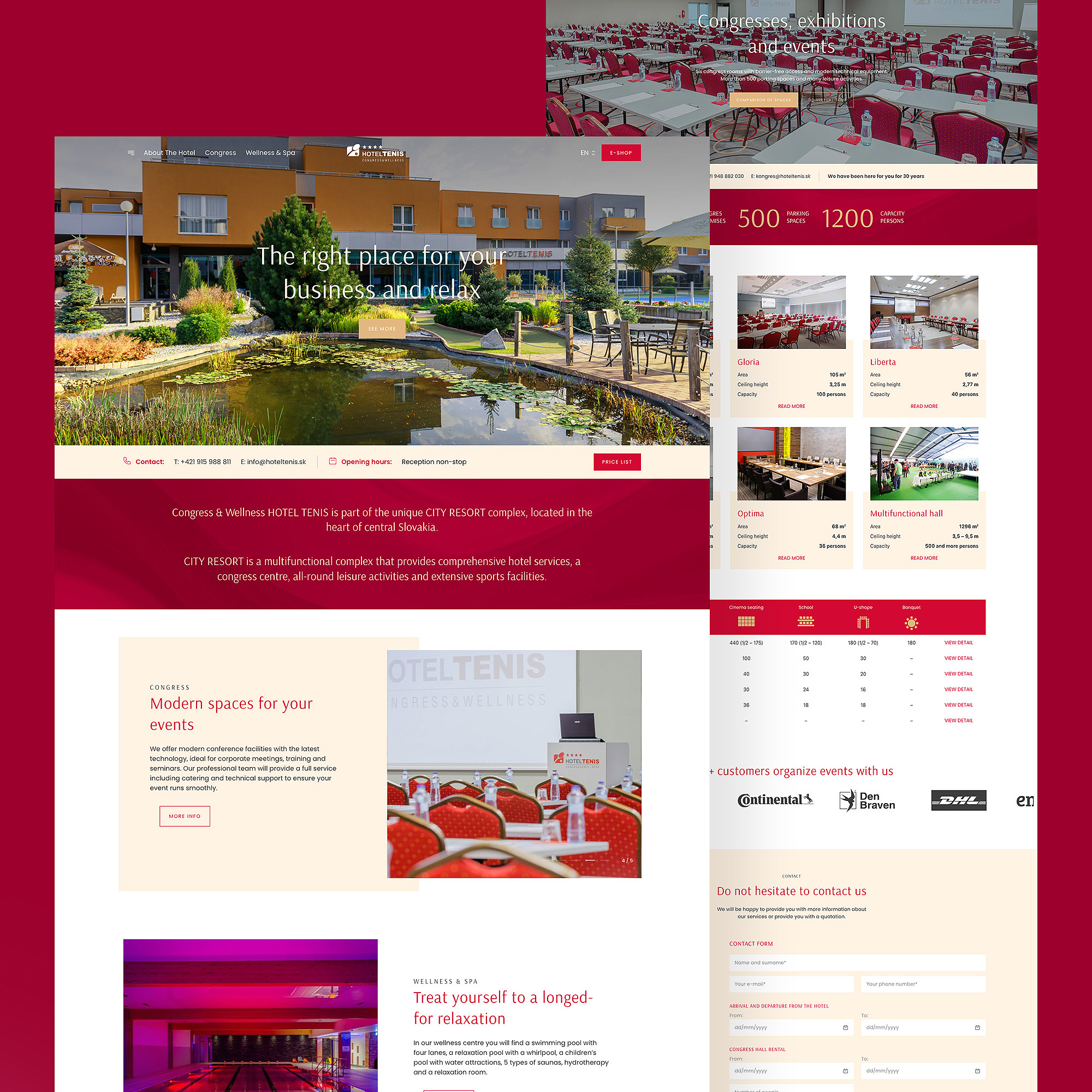 Hotel Tenis Web cms design