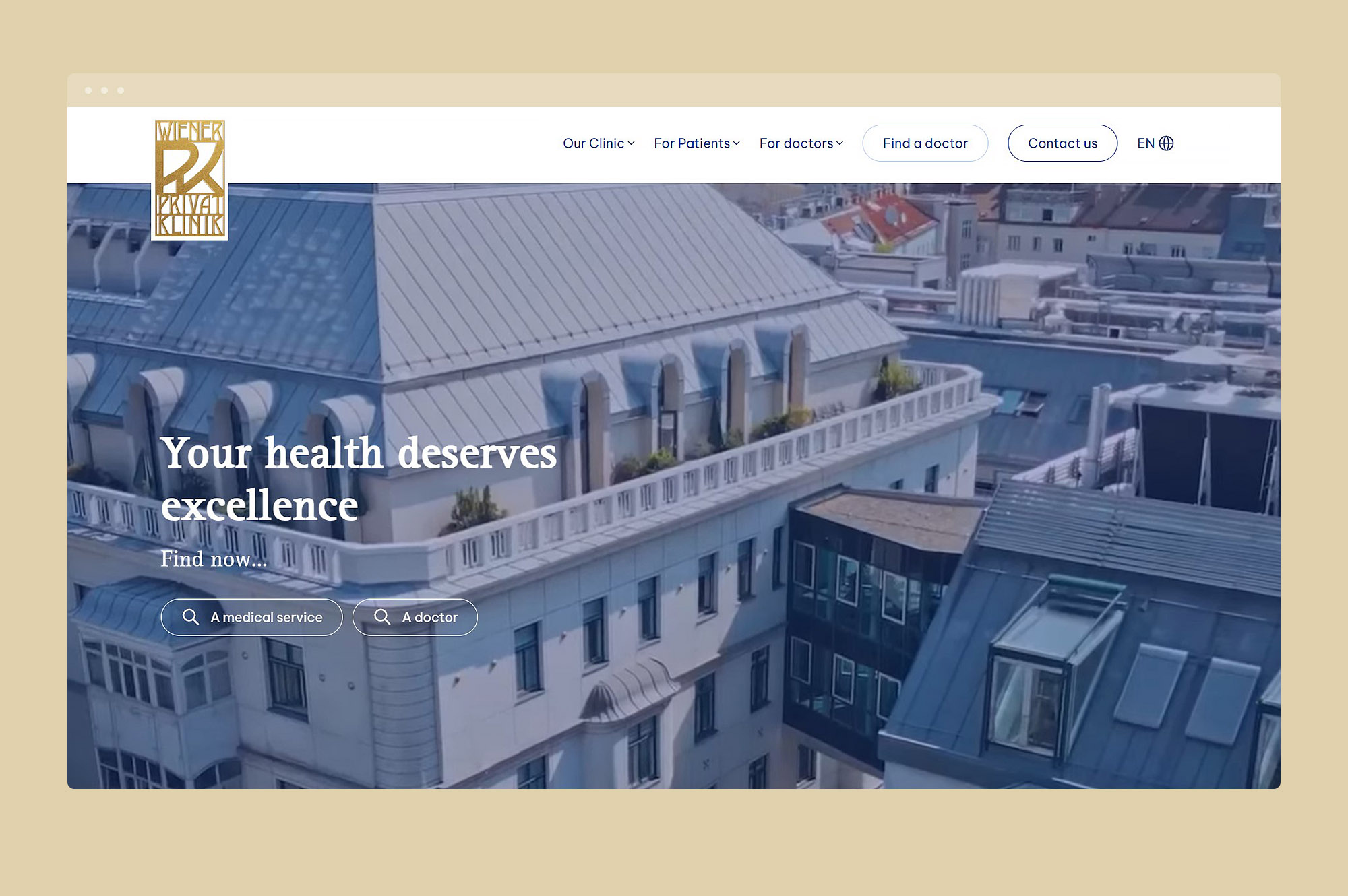 wiener privat klinik web design