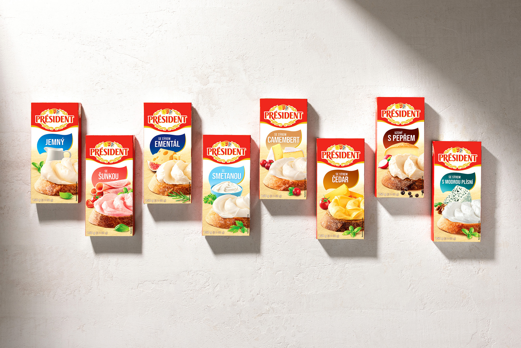 Procheese Food photography and packaging redesign for Président processed cheese ...