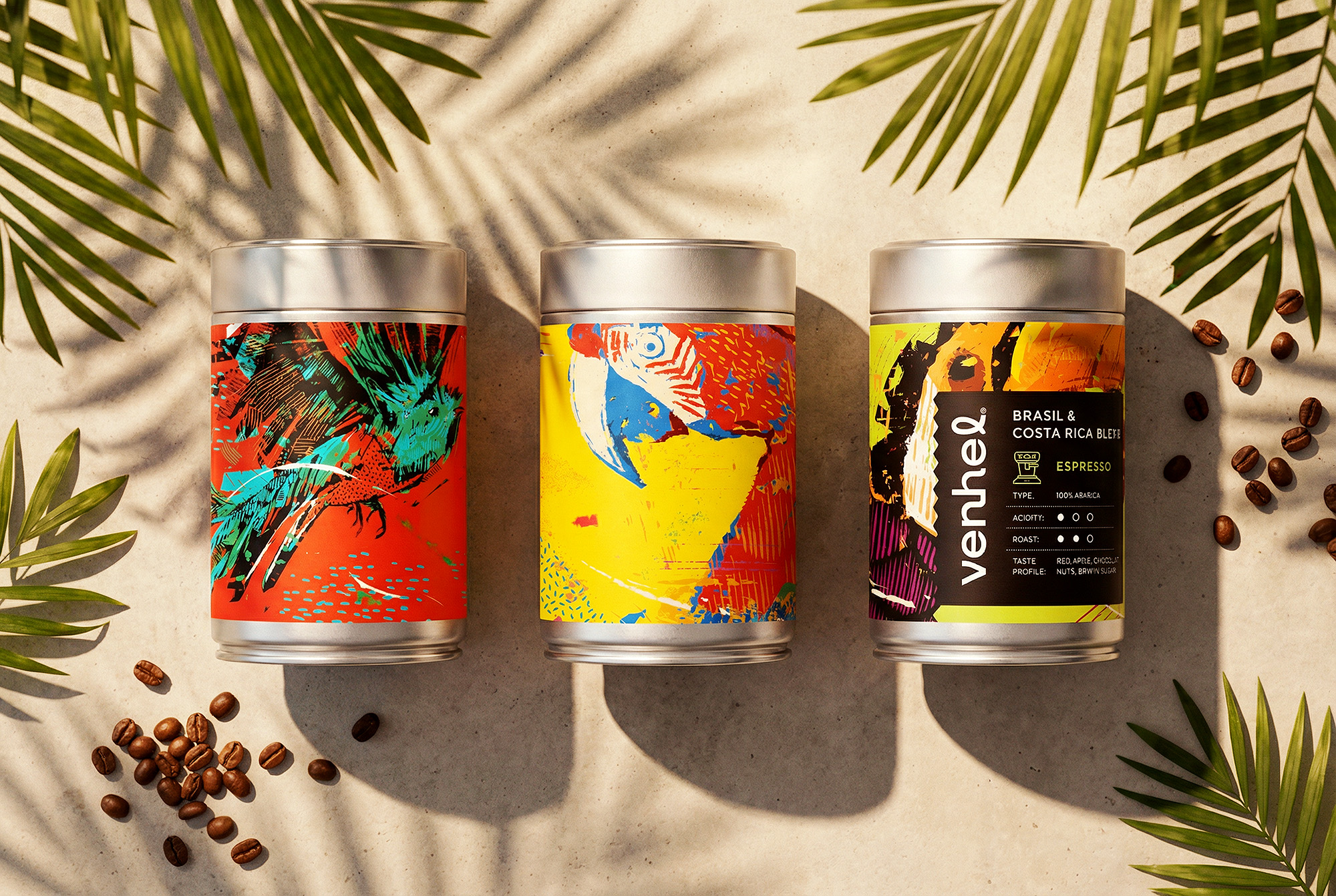 venhel premium illustrated coffee packaging 01