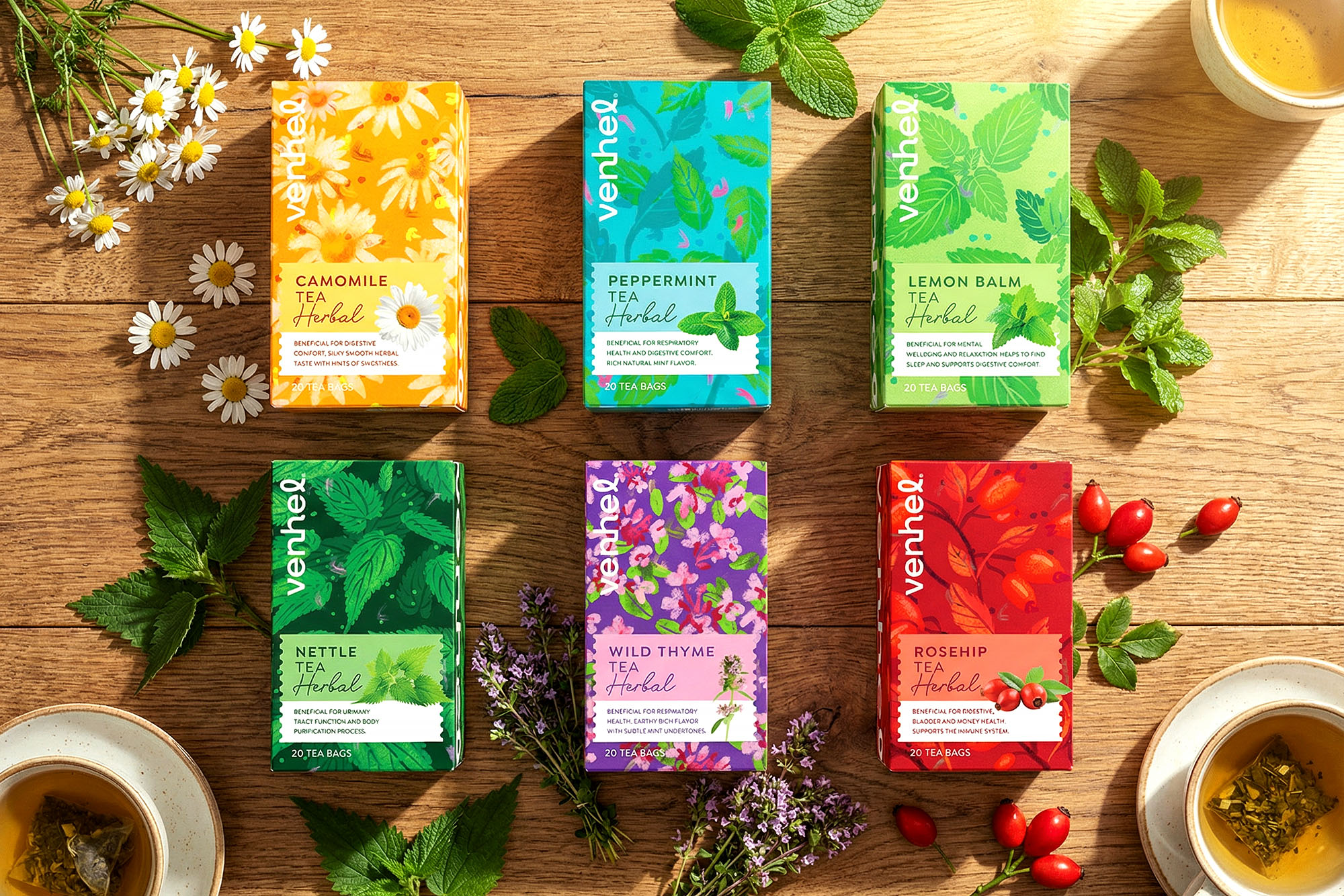 Venhel tea kids colorful modern packaging 2