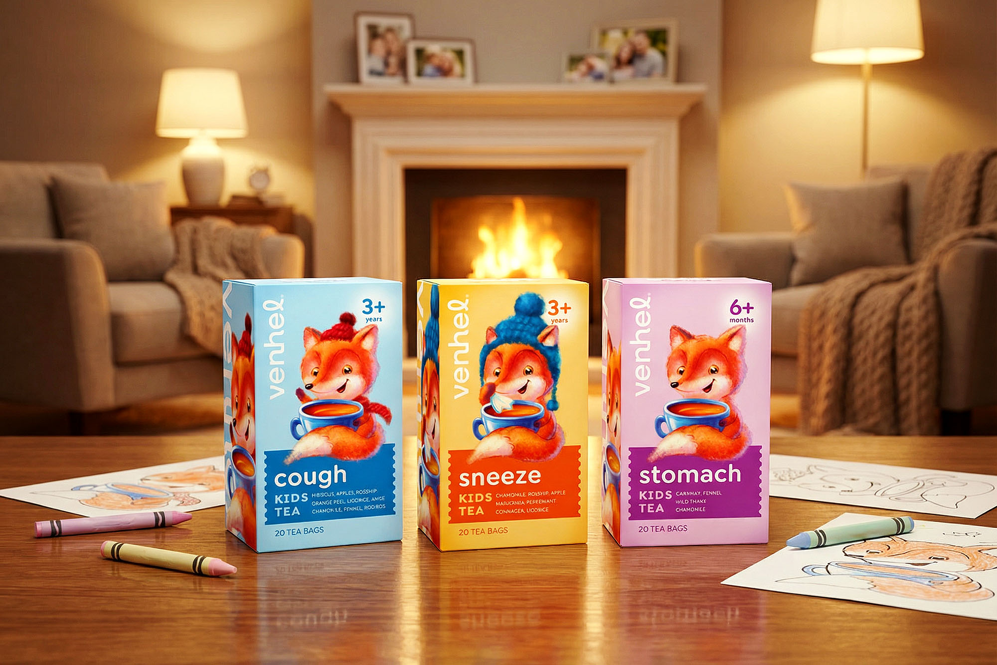 Venhel tea kids colorful modern packaging 8