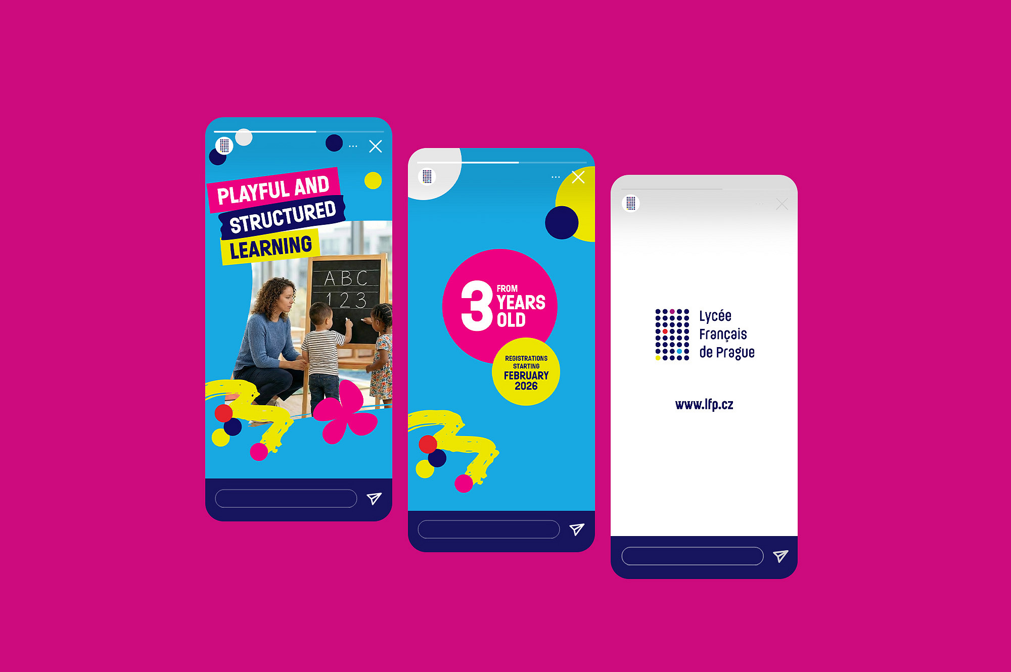Lycee Francais de Prague creative graphic campaign