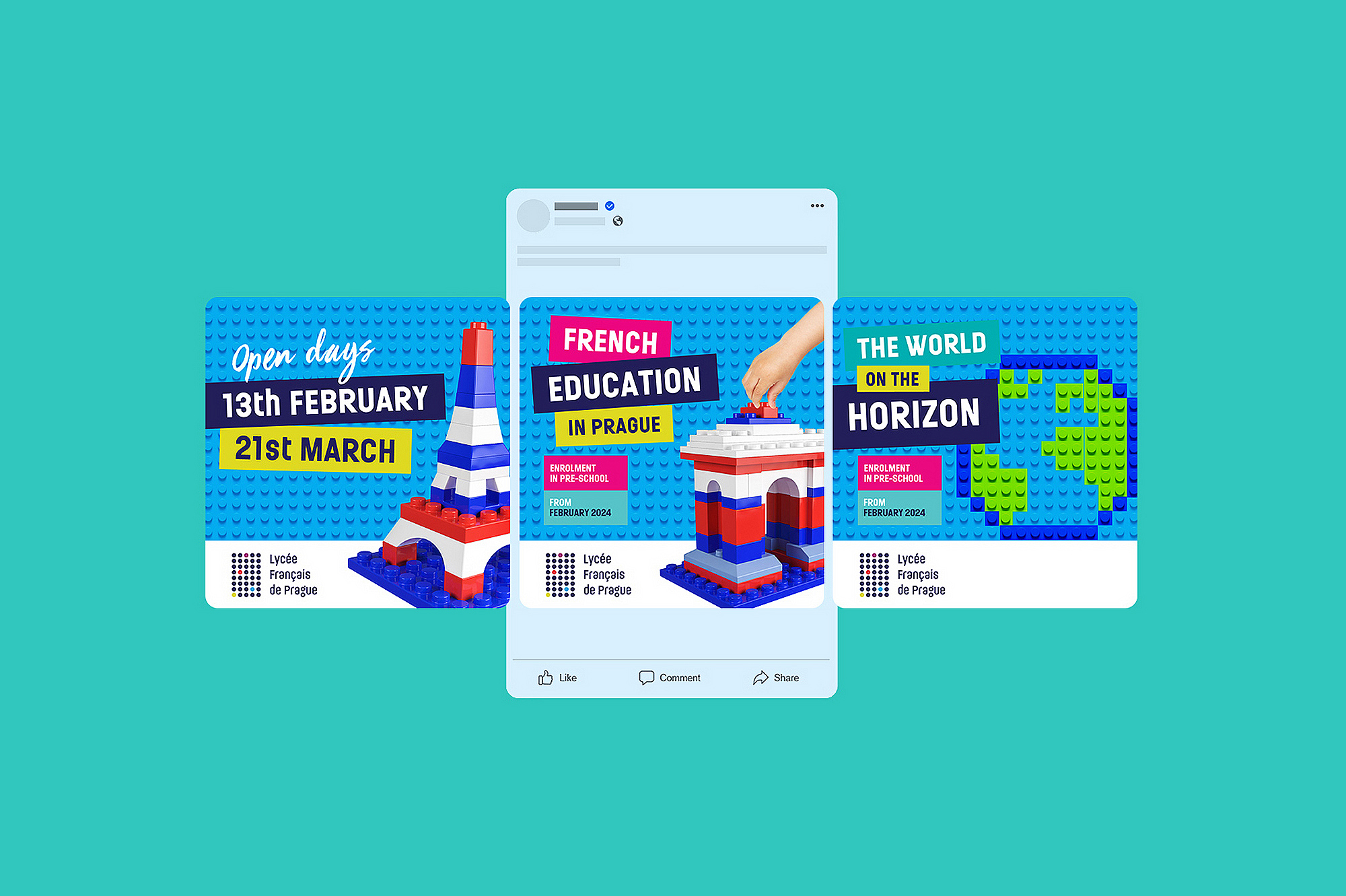 Lycee Francais de Prague creative graphic campaign