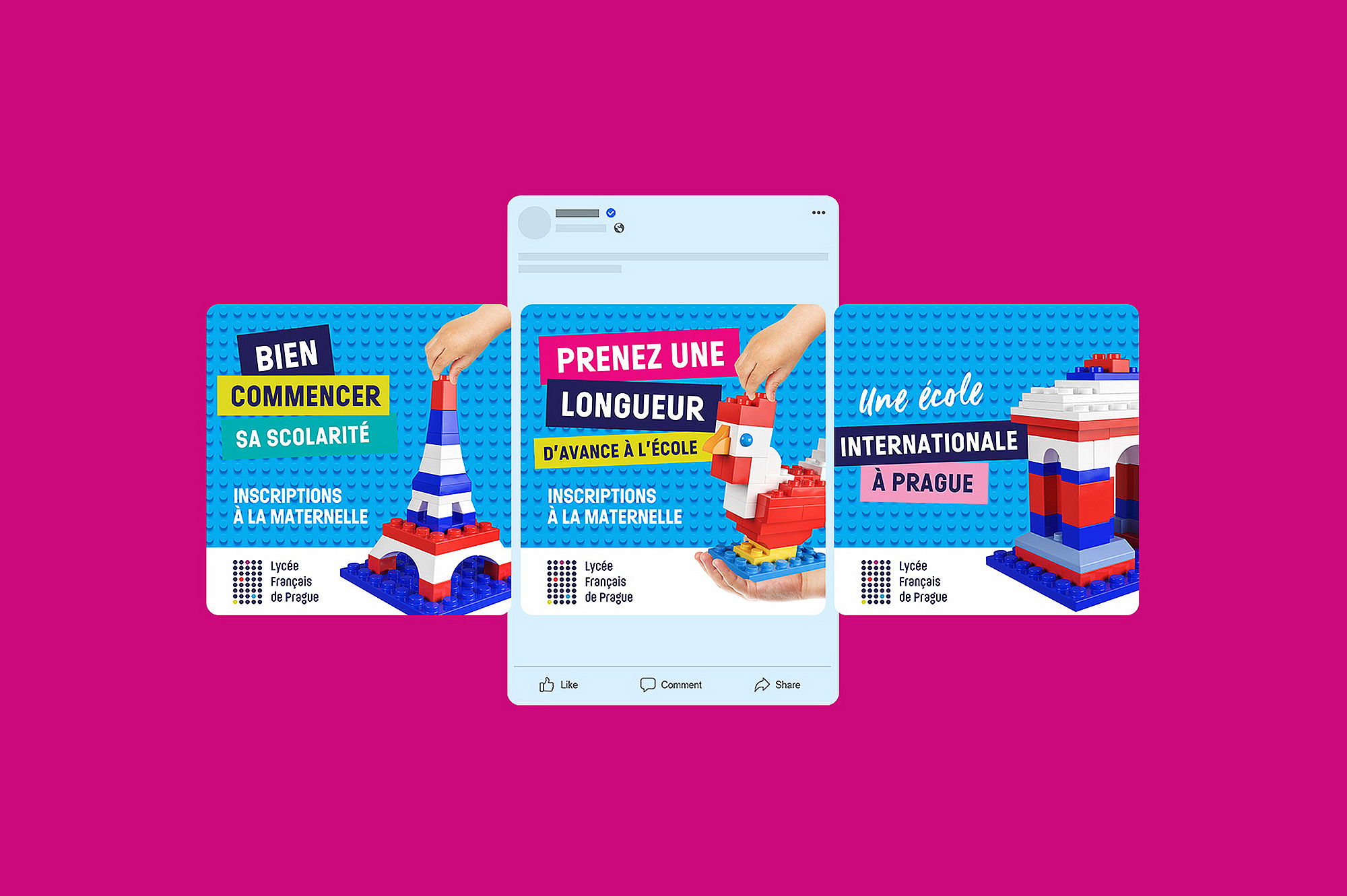 Lycee Francais de Prague creative graphic campaign