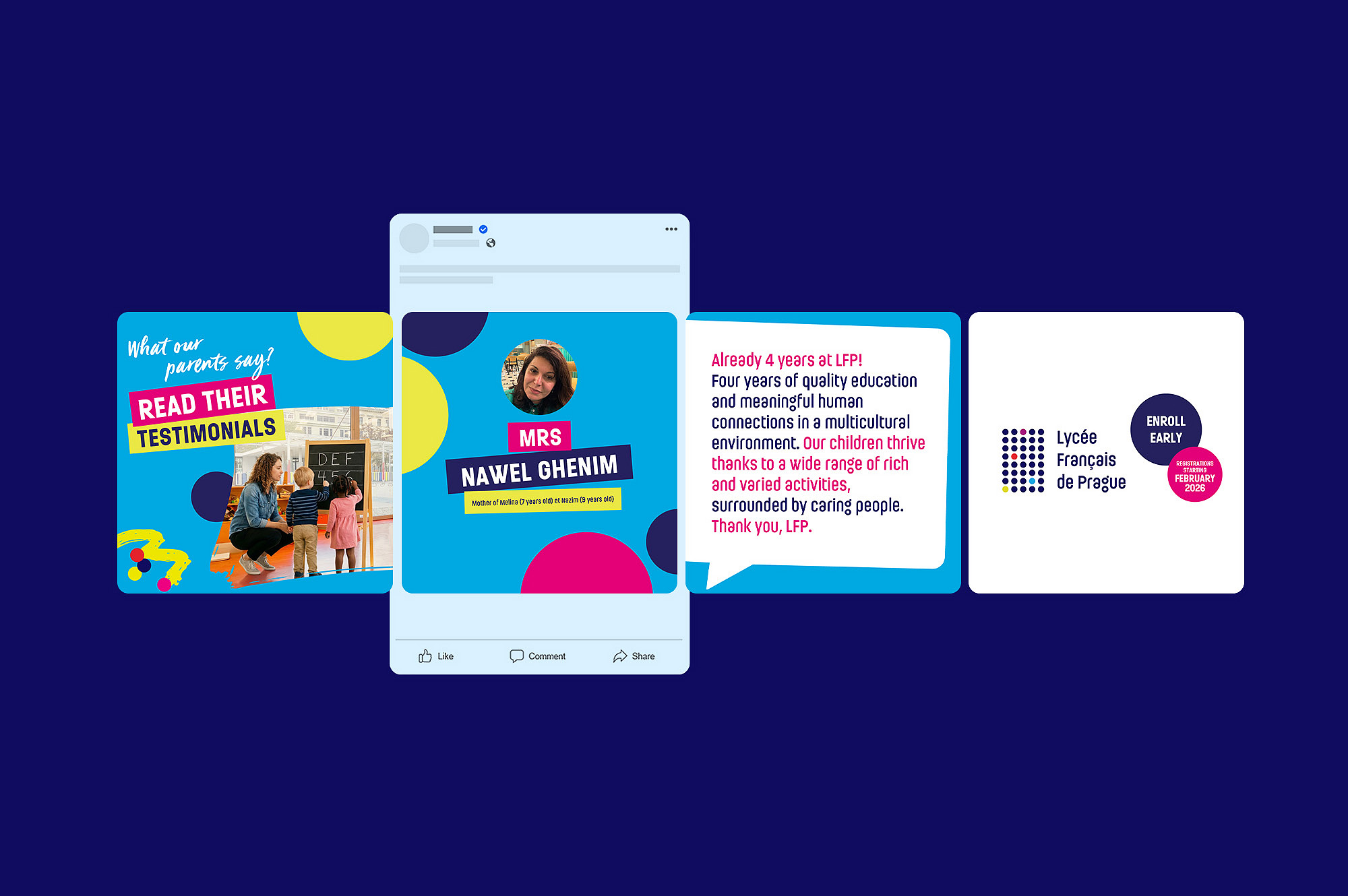 Lycee Francais de Prague creative graphic campaign