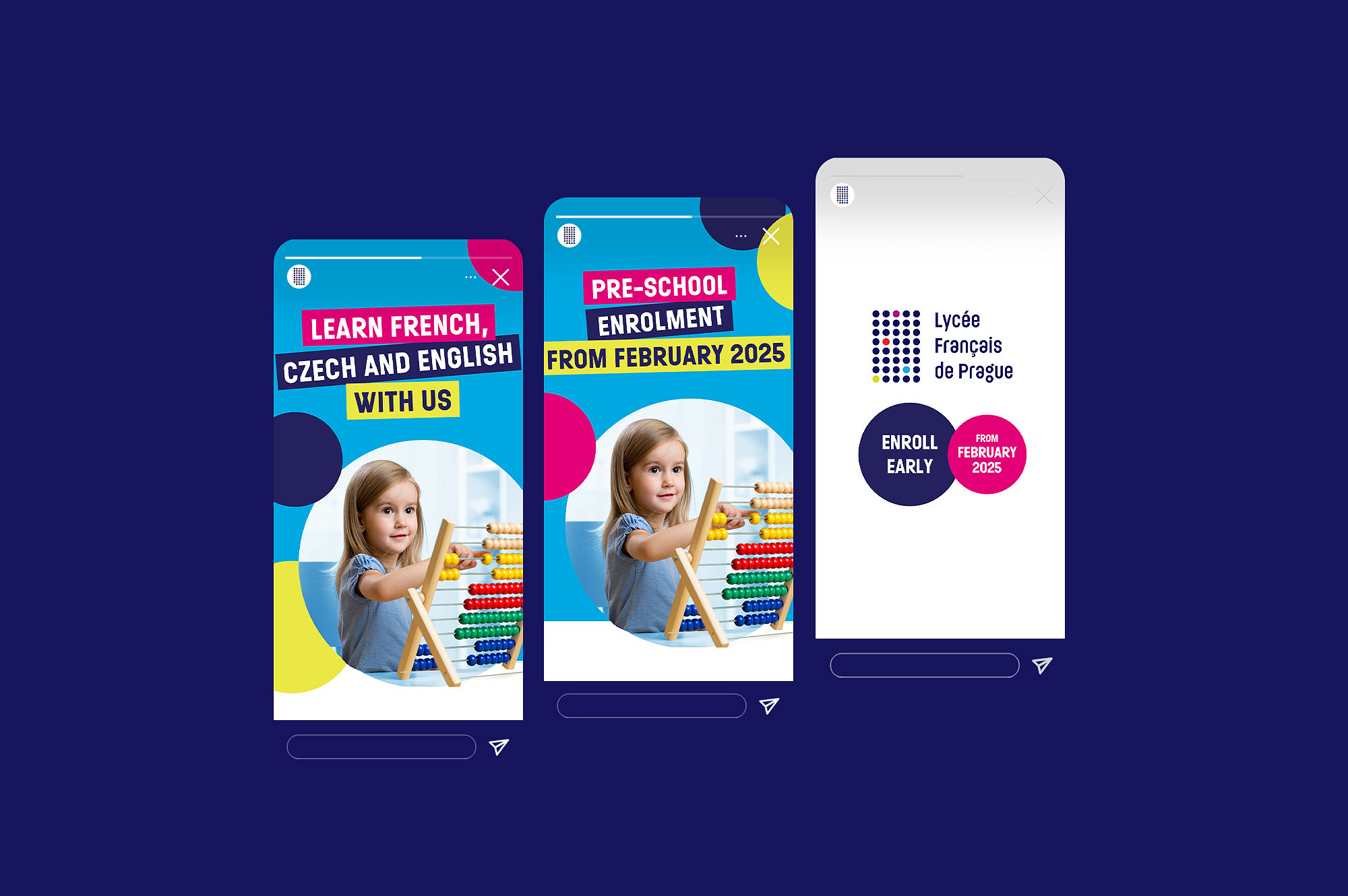 Lycee Francais de Prague creative graphic campaign