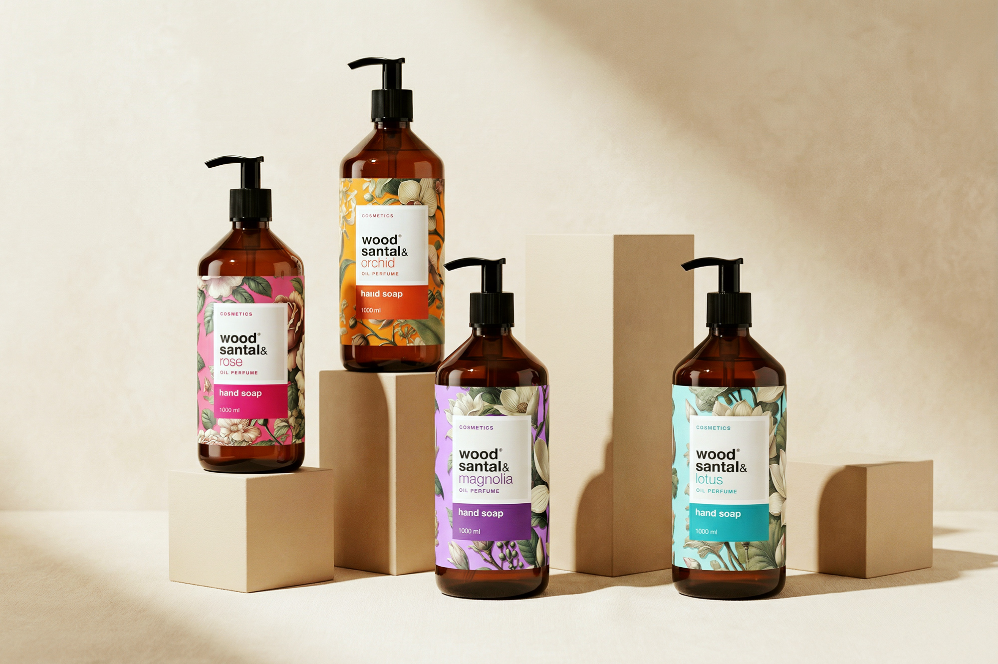 Milit wood santal hand soap premium packaging