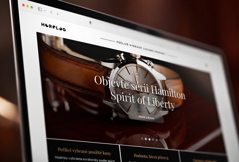 Branding and web design for a luxury watch retailer in Prague